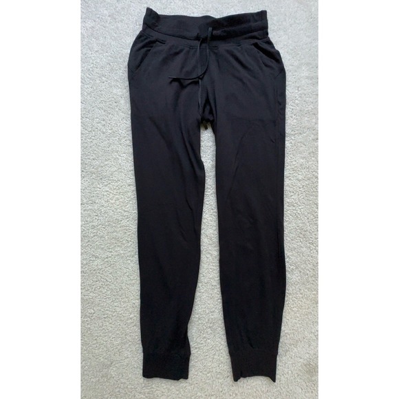 Lemon Pants - Lululemon Womens Black Elastic Waist Pockets Activewear Jogger Pants Size 6